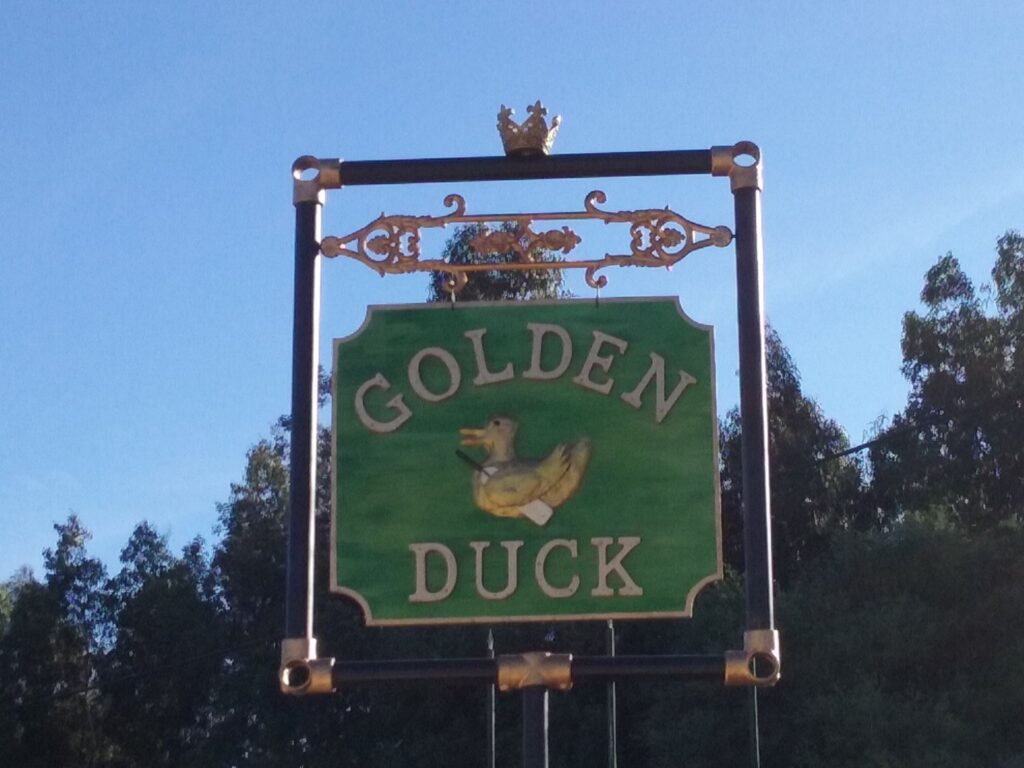 Golden duck pub sign